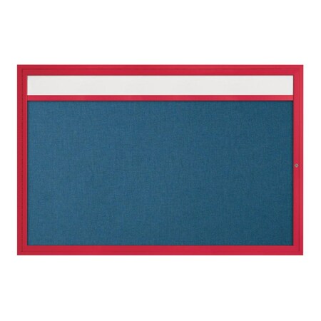 United Visual Products Slim Enclosed Corkboard, 36"x36", Black Alum Frame/Apricot UVEB3636-BLACK-APRICOT